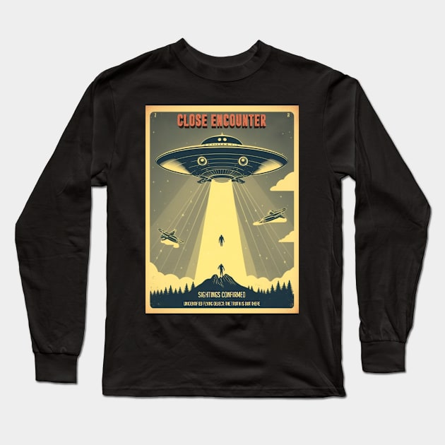 ufo encounter Long Sleeve T-Shirt by ARTnYOU